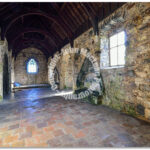 Interior wide view of St Clement's church, Rodel, Isle of Harris.